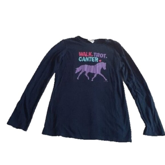 Stirrups Clothing Girl's Size XL (14-16) Navy Walk Trot Canter Long Sleeve Shirt - Picture 2 of 9